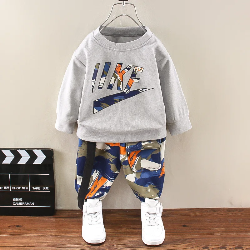 

Autumn 2022 new children's wear boys pure cotton Korean long sleeve stripe suit