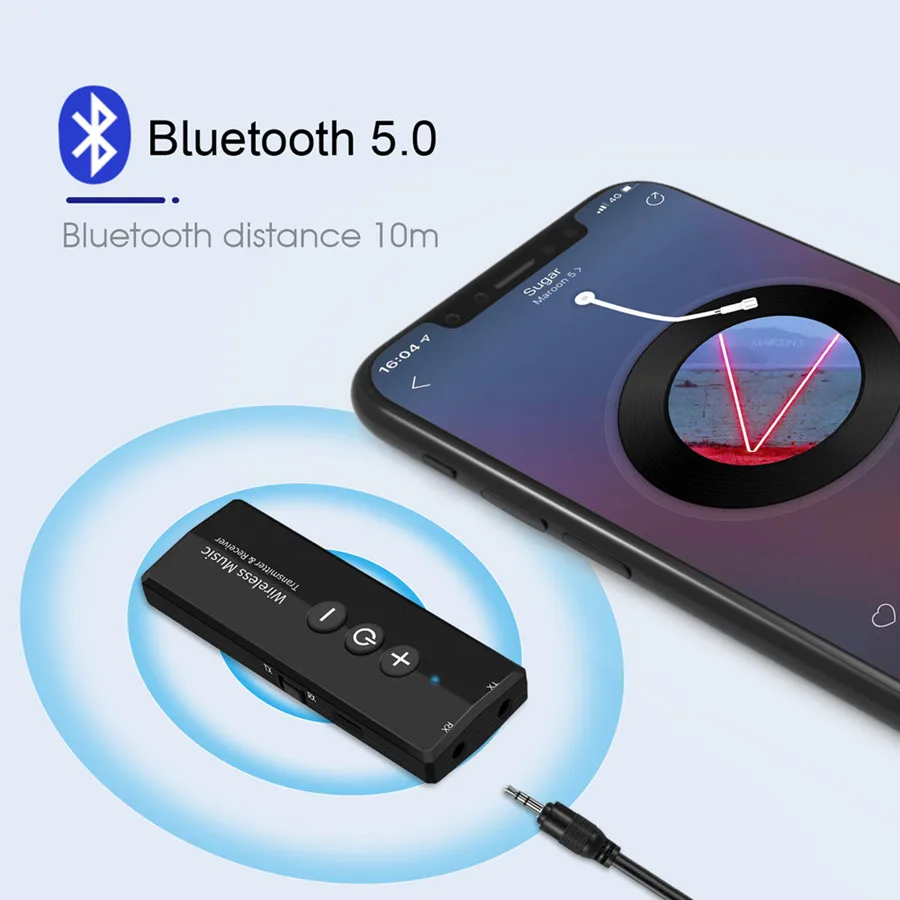 Zf360 The Latest Version Bluetooth 5.0 Audio Transmitter Receiver 2 In