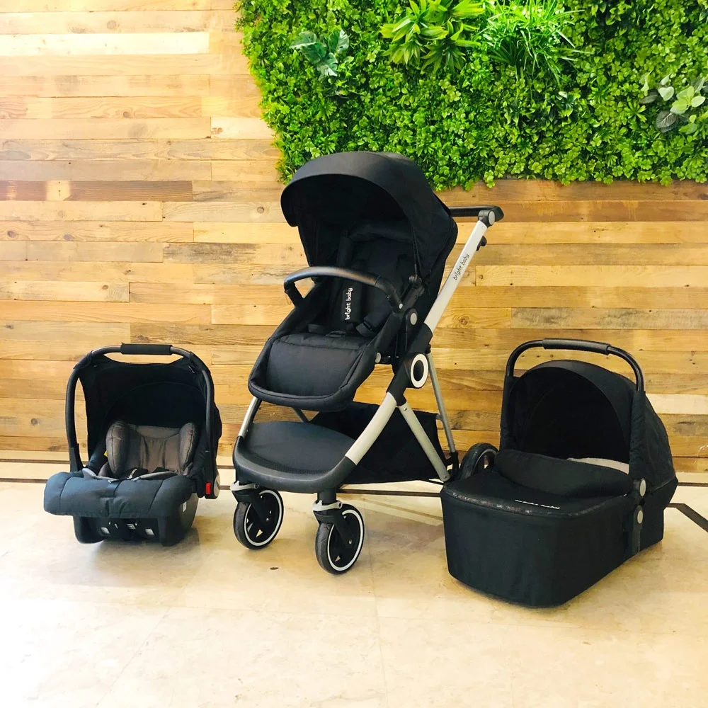 

Brightbebe Newbore Toddler Luxury High Landscape Baby Travel System Child Pushchair Reverse Forward Facing 3 In 1 baby stroller
