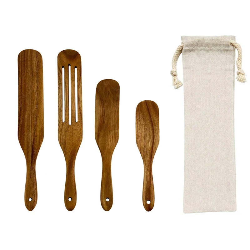 

Kitchen cooking utensil tools porridge acacia wood spurtle wooden spurtles set, Natural