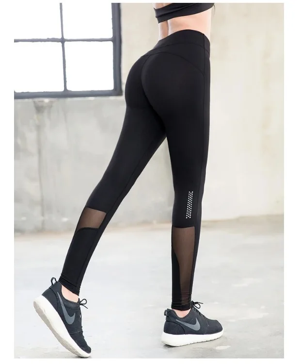 

Women Full Length Cool Mesh Insert High Rise Soft Quick Dry Yoga Leggings, Customized color