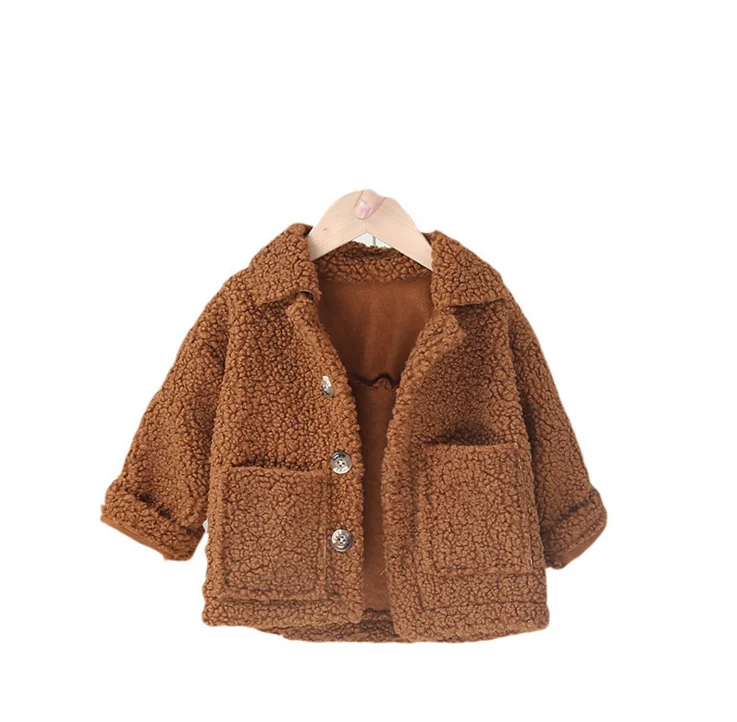 

Baby Boys Girls Cotton Clothes Children's Winter Infant Jacket Plush Fur Coat