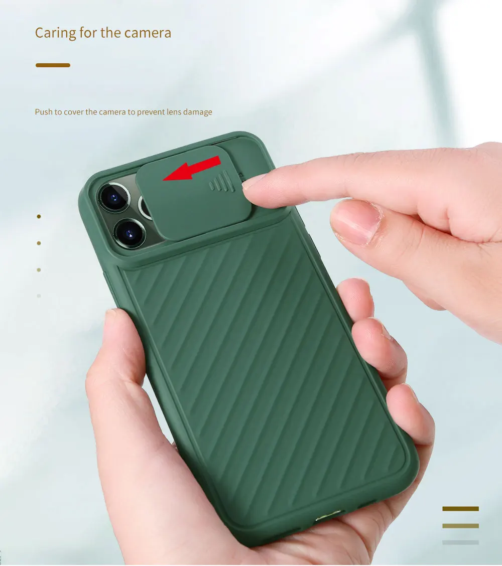 

2020 New arrival shockproof camshield case for iphone 12 case for iphone 12 pro max Cases TPU camera slide door protect cover