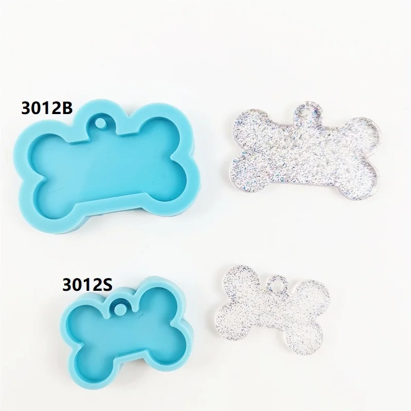

3012 dog bone silicone keychain mold for dog tag
