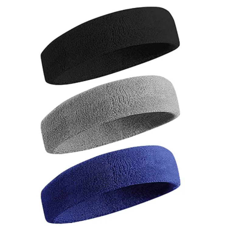 

Wholesale Custom Cotton Elastic Women Men Gym Fitness Sweat Hair Band Nonslip Sweatbands, As pic