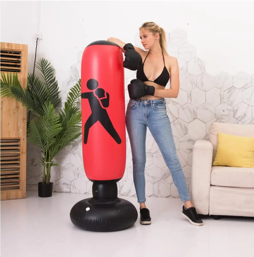 

CHRT 0.3mm Durable Pvc New Customized Inflatable Freestanding Punching Boxing Bag, Black