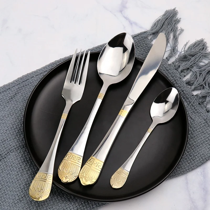 

Hot sale products plated Gold Gottinghen Stainless Steel Cutlery, Sliver/gold