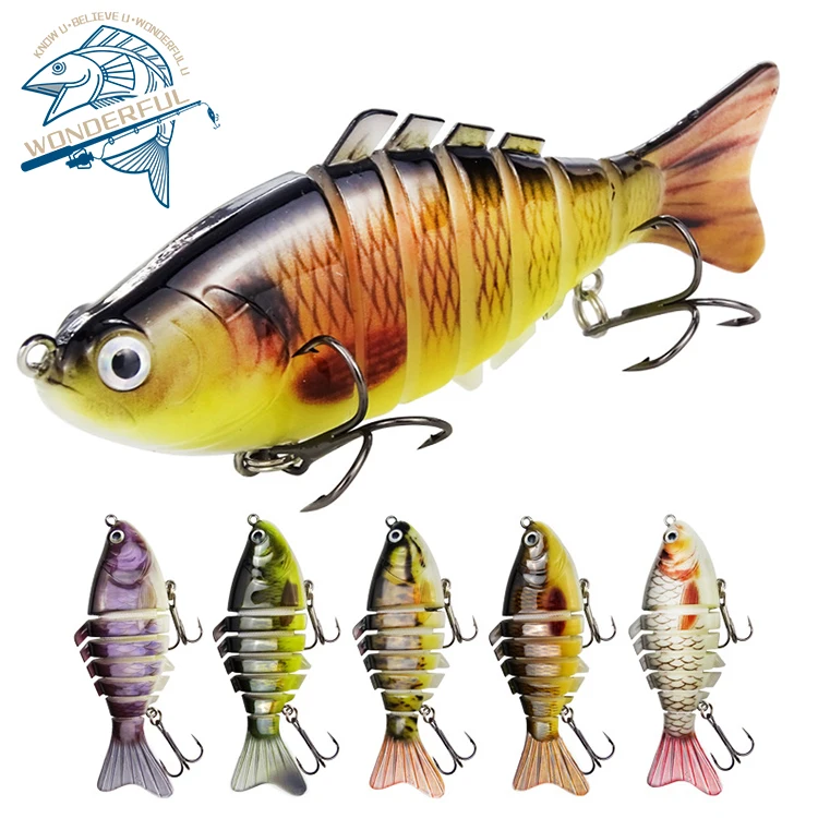

100mm 16g ABS Plastic 7 Segments Bionics 3D Eyes Big Game Wobblers Hard Lure Multi Joint Swim Bait