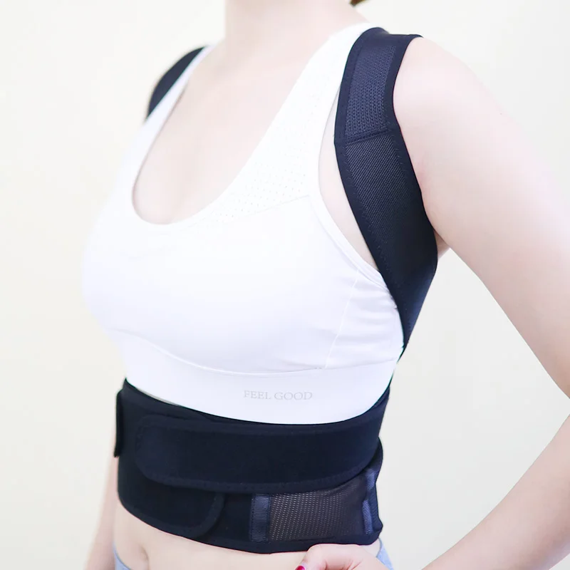 

Breathable Adjustable Shoulder Straps Back Waist Support Belt Adult Posture Corrector for Upper and Lower Back Pain Relief