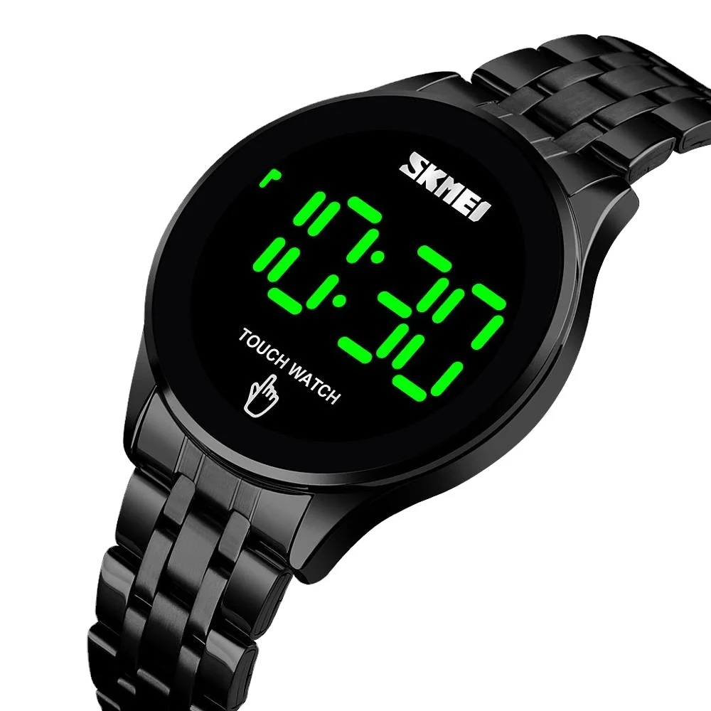 

SKMEI 1579 Simple Men Digital Watch Fashion Touch Screen LED Light Display 30M Waterproof Stainless Steel Strap Watch