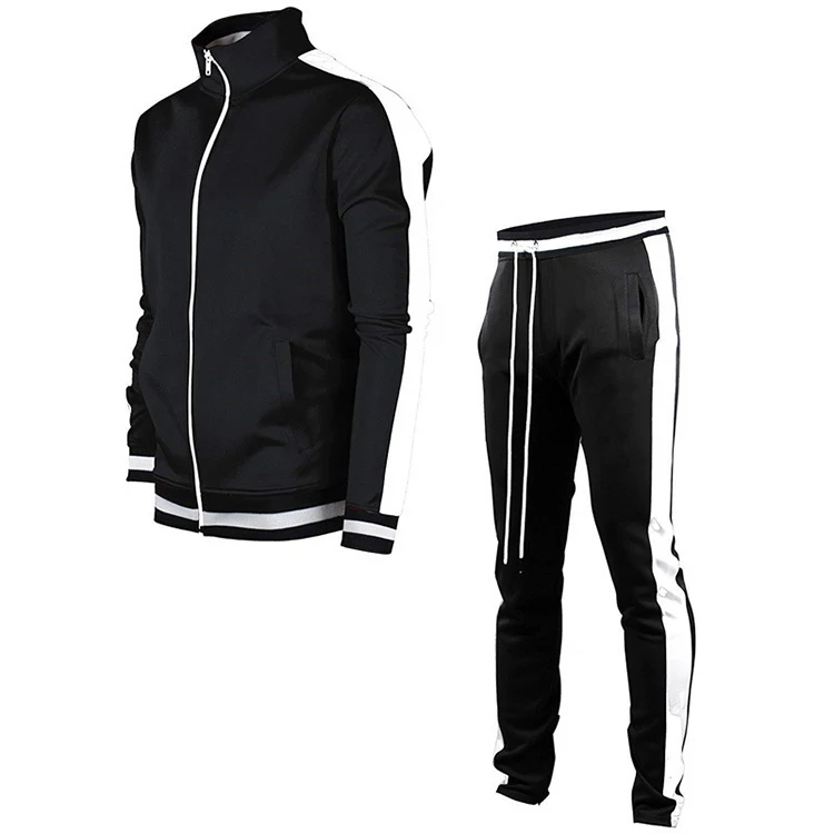 

2021 male Clothing Contrast Color Exercise Clothes Men Fall Active Wear Sets men's 2piece Set -YY, White,red,navy green,yellow,red2,deep blue