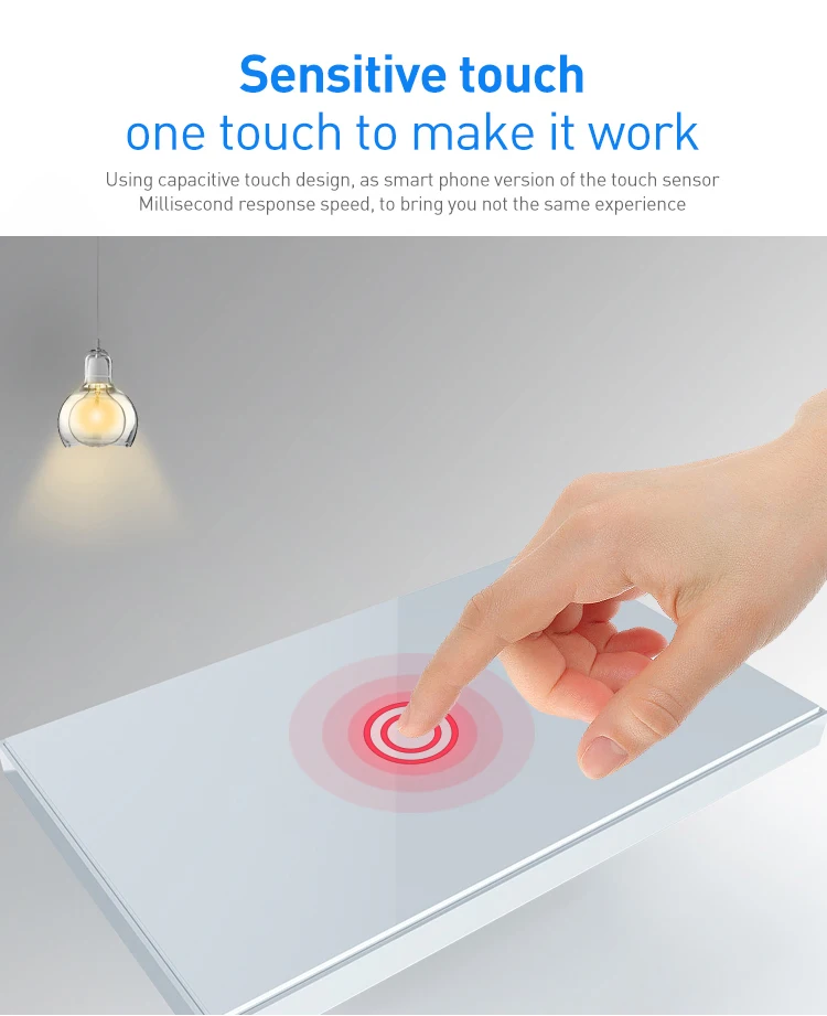 Zwave Smart Touch Sensitive Light Switch With Eu And Us Standard For