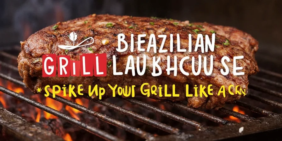 Grill Mates Brazilian Steakhouse bottle on a wooden table