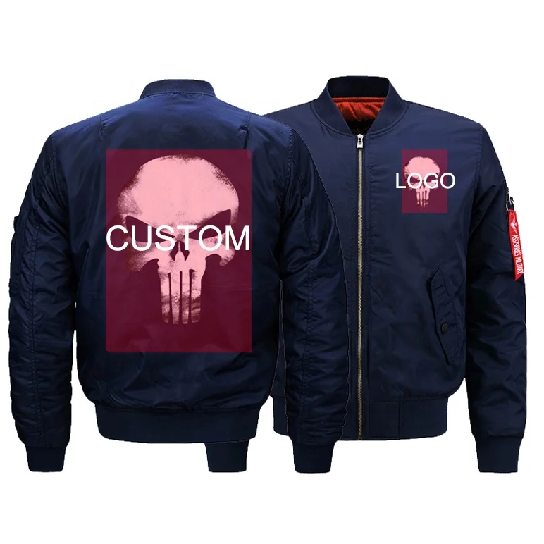 

Fashion Custom Logo Print Skull Head Plus Size Light Weight Jacket For Man Flying Aviator Air Force Pilot Men's Jacket, Red/black/navy/green