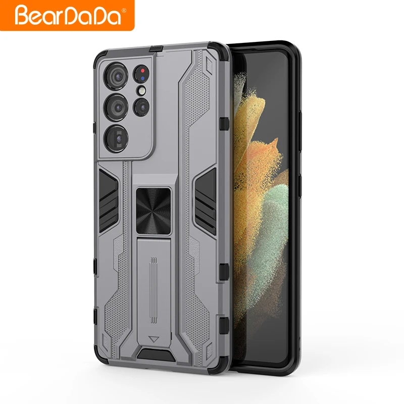 

For Samsung Galaxy S21 Ultra Phone Case Back Cover Ultra Slim Military magnetic Shockproof Ring Holder Mobile Phone Case