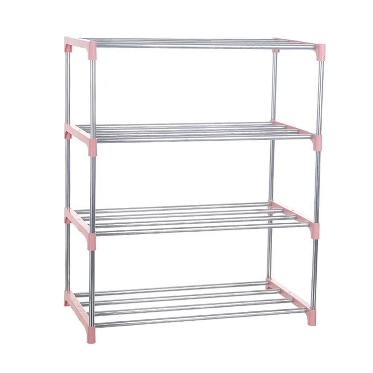 

Simple and modern 4-Layer Simple Stainless Steel Shoe Rack