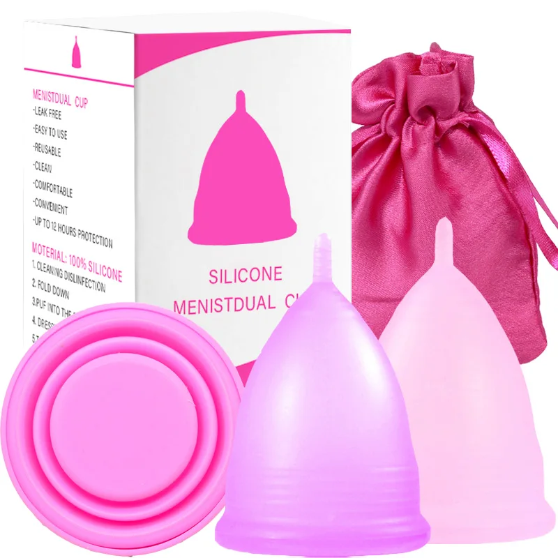 

Menstrual Cup Order Online Women Period Cups Medical Grade Safety Sustainable Silicone Premium Soft Reusable Foldable Copa, White, pink, purple