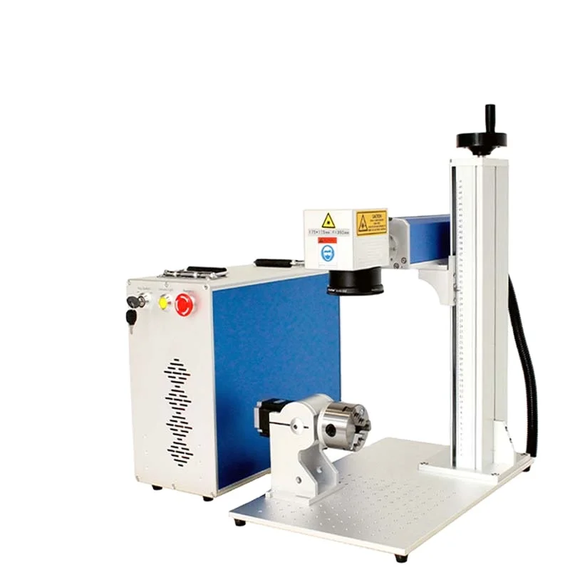 

JPT 30W 60W Mopa M7 rotary fiber laser machine for marking and engraving on metal nonmetal