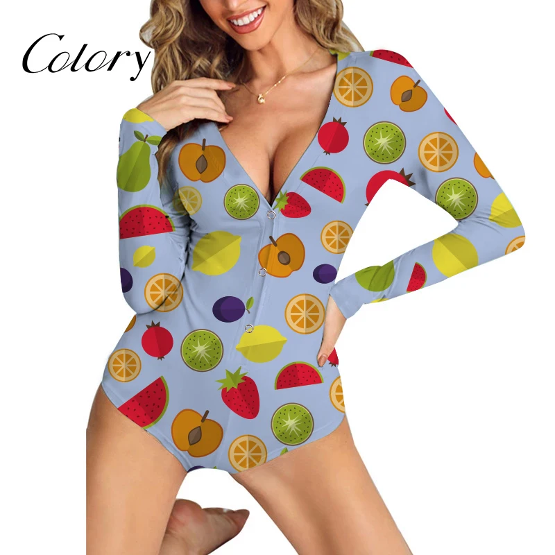 

Colory Pajama Onesie Adult Women Backless Jumpsuit Pajamas Custom Logo, Picture shows