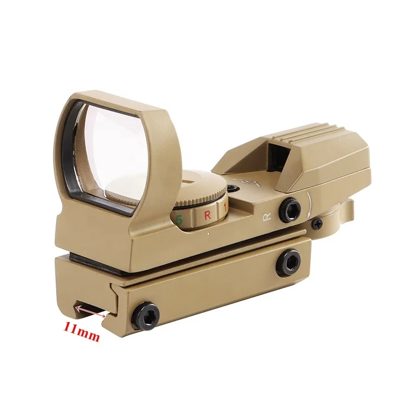 

Hot 20mm Rail Riflescope Tactical Scope Collimator Sight Hunting Optics Holographic Red Dot Sight Reflex 4 Reticle 15.8m@100m 1x