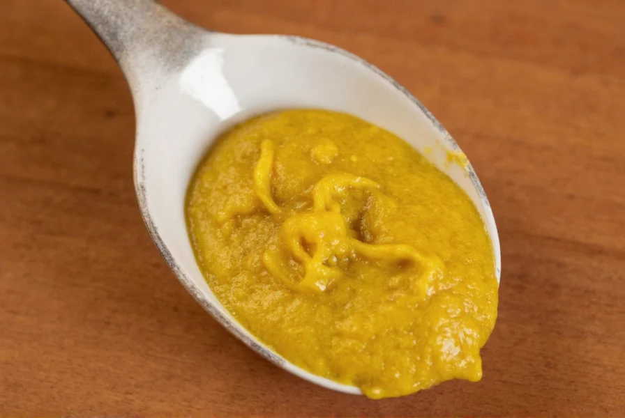 Dry mustard powder in a glass jar