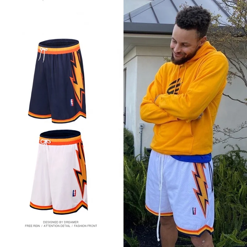 

Hot Sale Basketball Casual Shorts Men'S Warrior Curry Lightning Sports Summer Thin Loose Moisture Wicking Basketball Shorts, Custom color