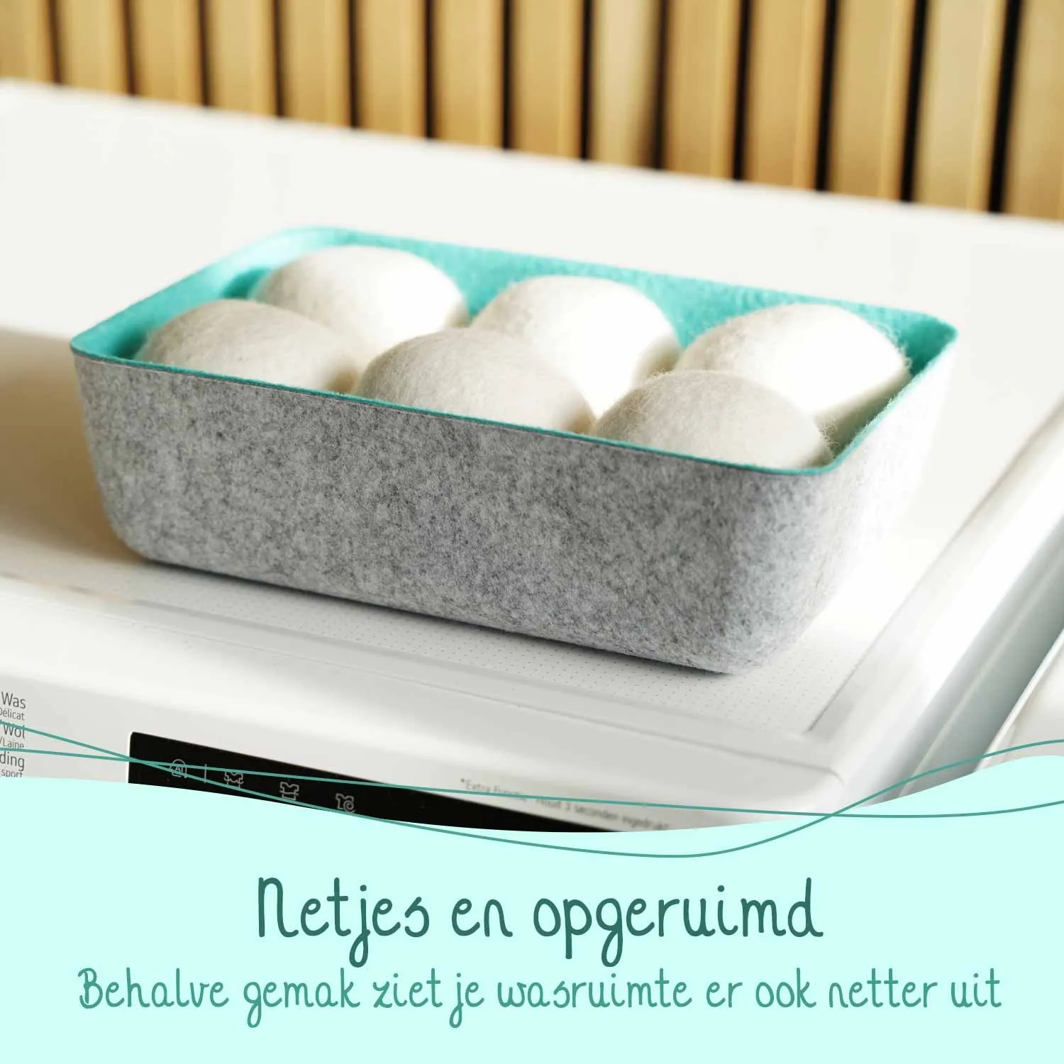 Dryer Balls in Felt Tray