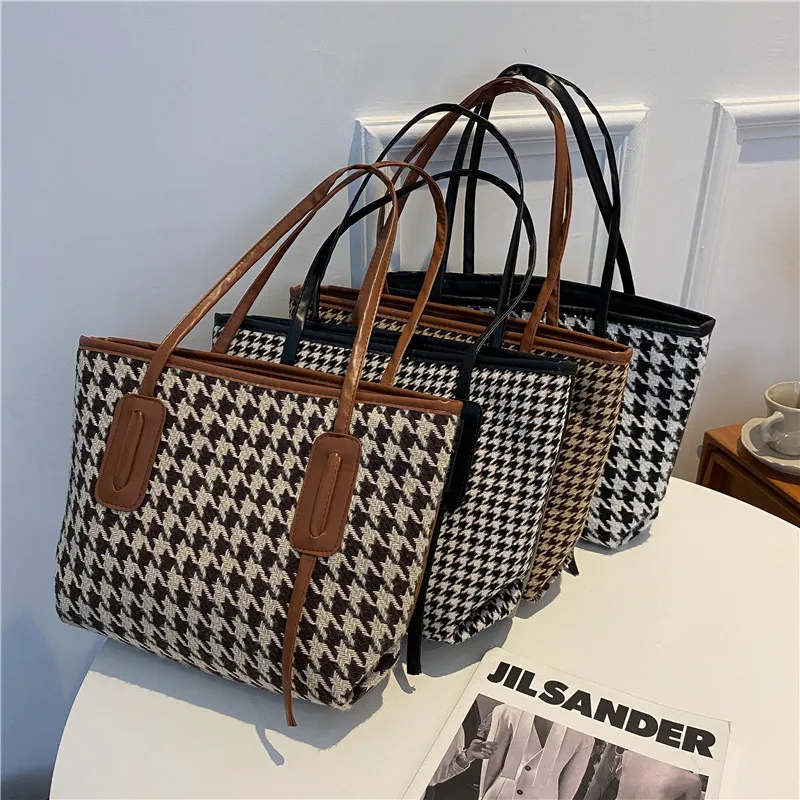 

High Quality Tote Bag Leisure Large Shoulder Shopping Bag Fashion Women Handbag With Shoulder Strap, 5 colors