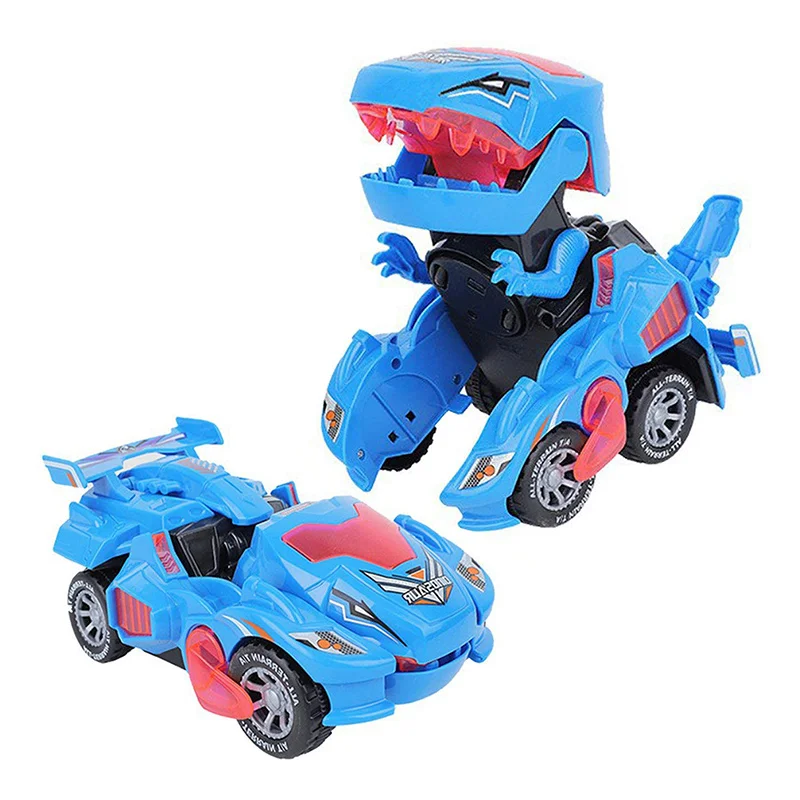 Birthday Gifts 2 in 1 LED Transforming Dinosaur Electric Toy Car with Light and Music