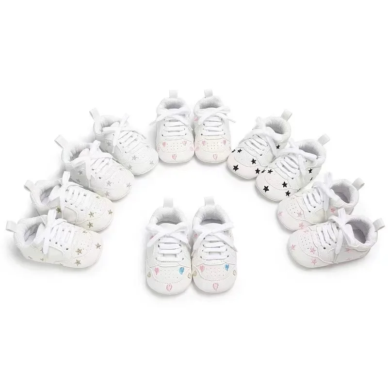 

Fashion PU Leather sneakers casual boy shoes new born kids first walking shoes baby boy white color, 6 colors