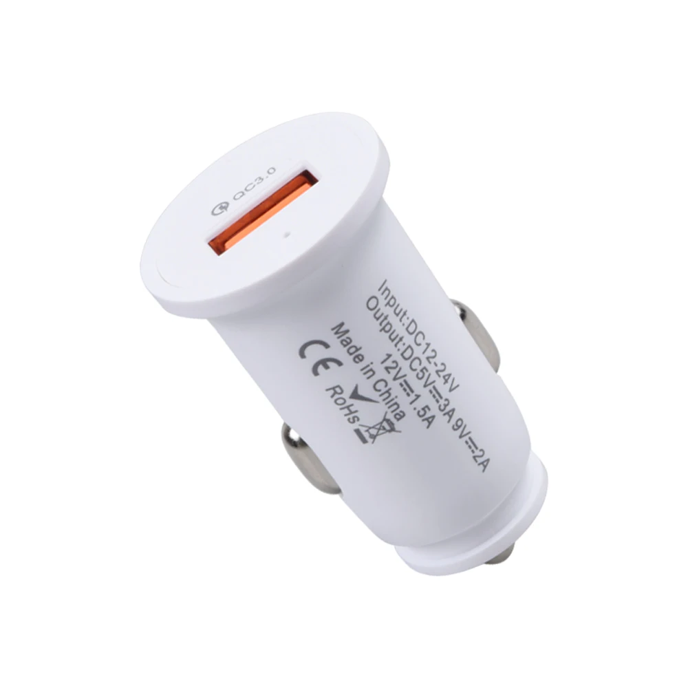 

Quick Charge 3.0 QC Car Charger For Mobile Phone Car Usb Charger QC3.0 Fast Charging Adapter Mini Usb Car Charger, Black/white