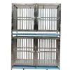 94*64*62cm welded tube large assembly double door stackable stainless steel dog kennel cages