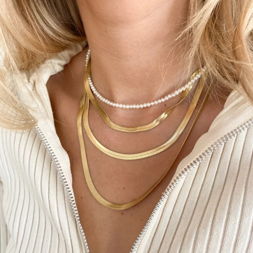 3mm flat snake Necklace girl's