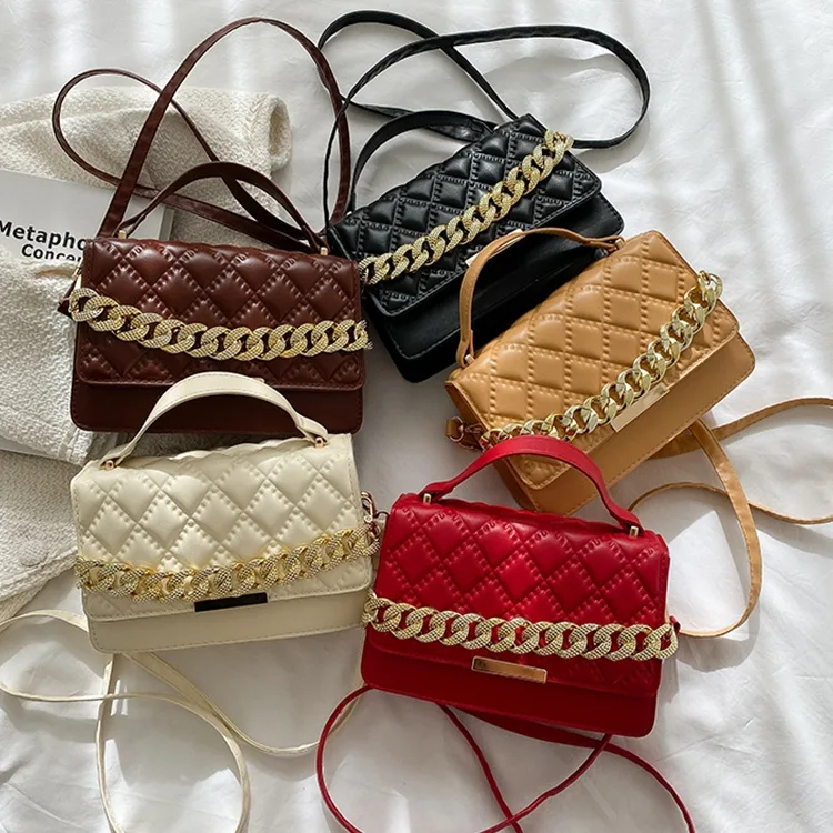 

Newest Design pu leather messenger bag designer bags women famous brands luxury handbags with chain, 6 colors