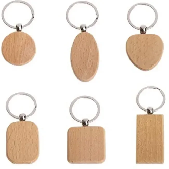 

Manufacturers custom laser cut engraving logo keychains DIY Gifts Handmade blank wooden key chains wood keychain keyring