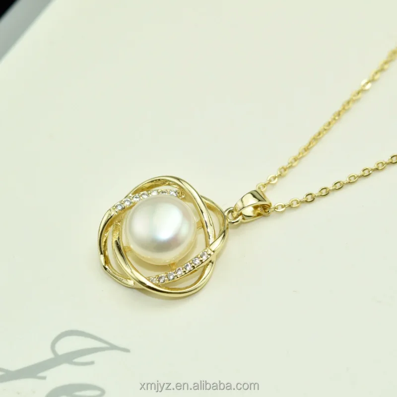 

Certified Certified Class A Live Broadcast Supply Genuine Gold-Plated Hollow Geometry Freshwater Pearl Pendant Necklace