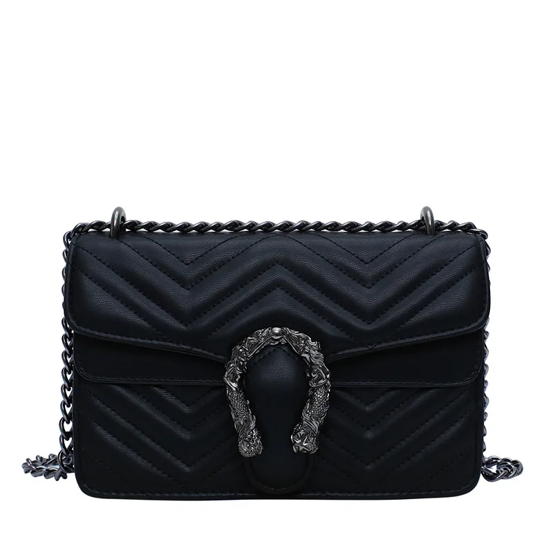 

2020 Fashion PU Leather Square Ladies Hand Bags Chain Shoulder Crossbody Bags Women Handbags Purses