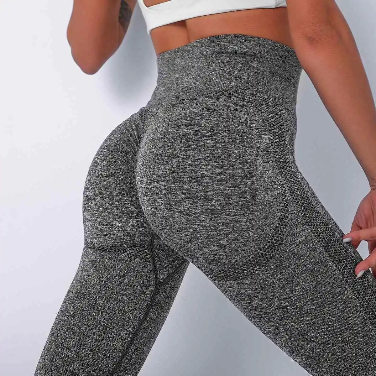

2021 Hot selling Women Fitness Workout Seamless Scrunch Booty Butt Leggings, As pictured