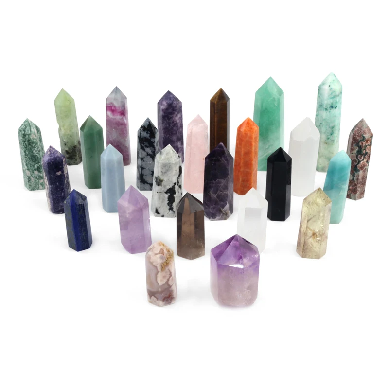 

Wholesale Natural Crystal Points Crystal Tower Rose Quartz Green Aventurine Tower For Fengshui