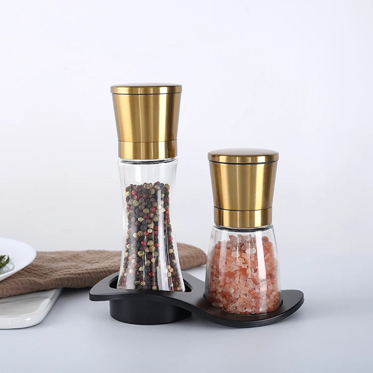 

spice grinder mill salt and pepper grinder 18/8 stainless steel set of 2 spice rechargeable grinder ceramic core pepper mill, Customized available