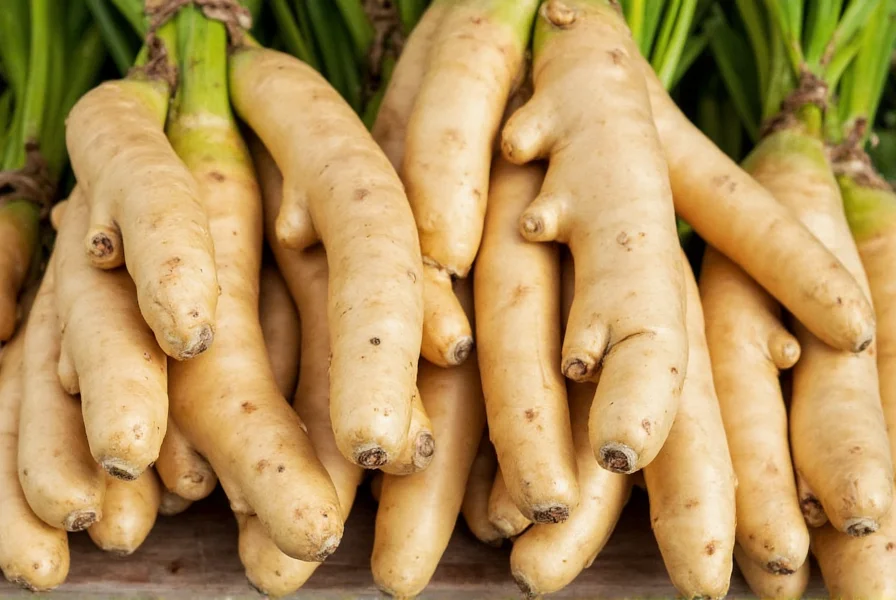 Fresh ginger bundles with visible rhizome connections showing multiple ginger fingers growing from central node