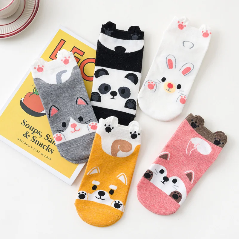 

Wholesale New Spring Summer Girls Cut Lovely Short Socks 3D Medias De Mujer Tobilleras