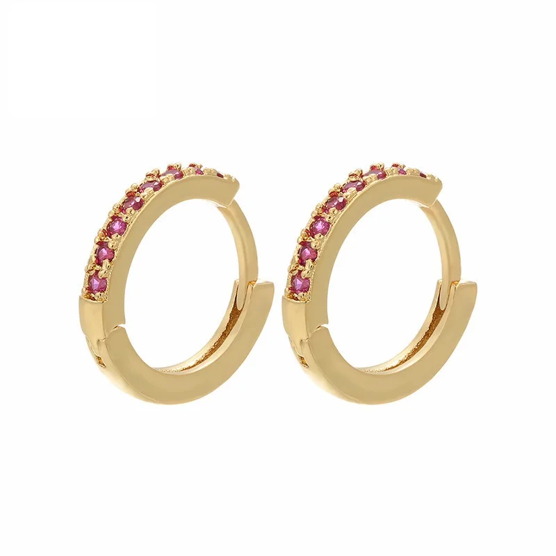 

Hoop Earrings Female Micro-Inlaid Asymmetrical Ear Buckle Accessories Colored Diamond Earrings Women Copper Plated Earrings, Mutiple earrings women