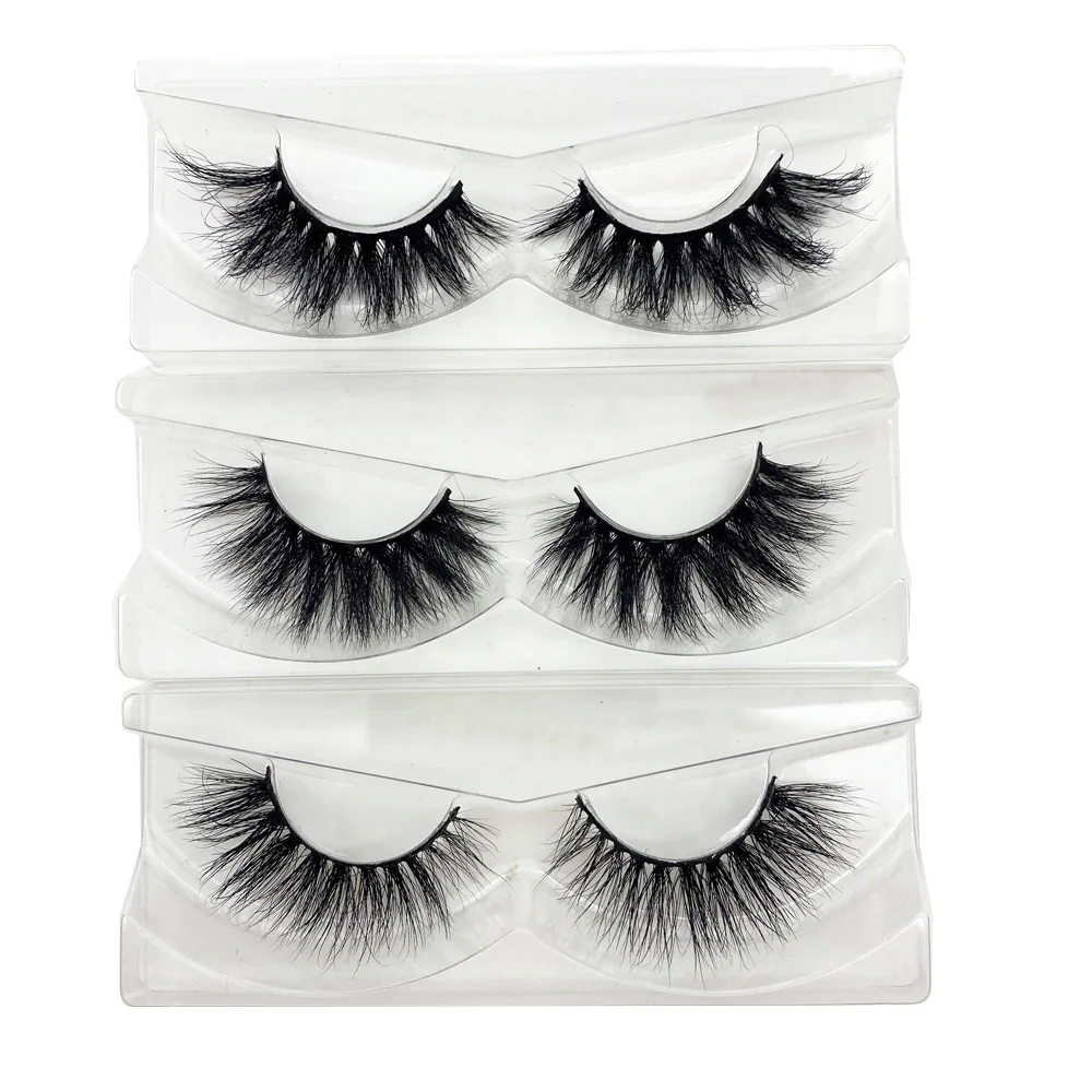 

50 pairs Custom fluffy 25 mm 3d mink eyelash vendor magnetic eyelashes private label mink lash tray case packaging, Black