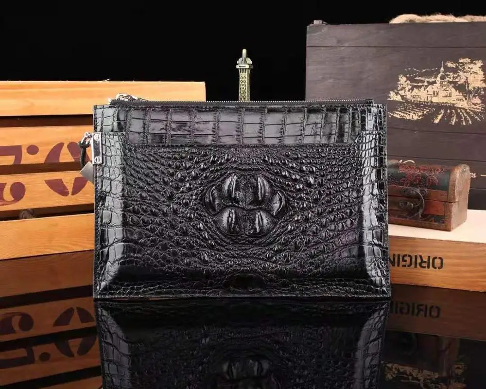 

High-end exotic crocodile leather men bag luxury crocodile Clutch Bags handbag