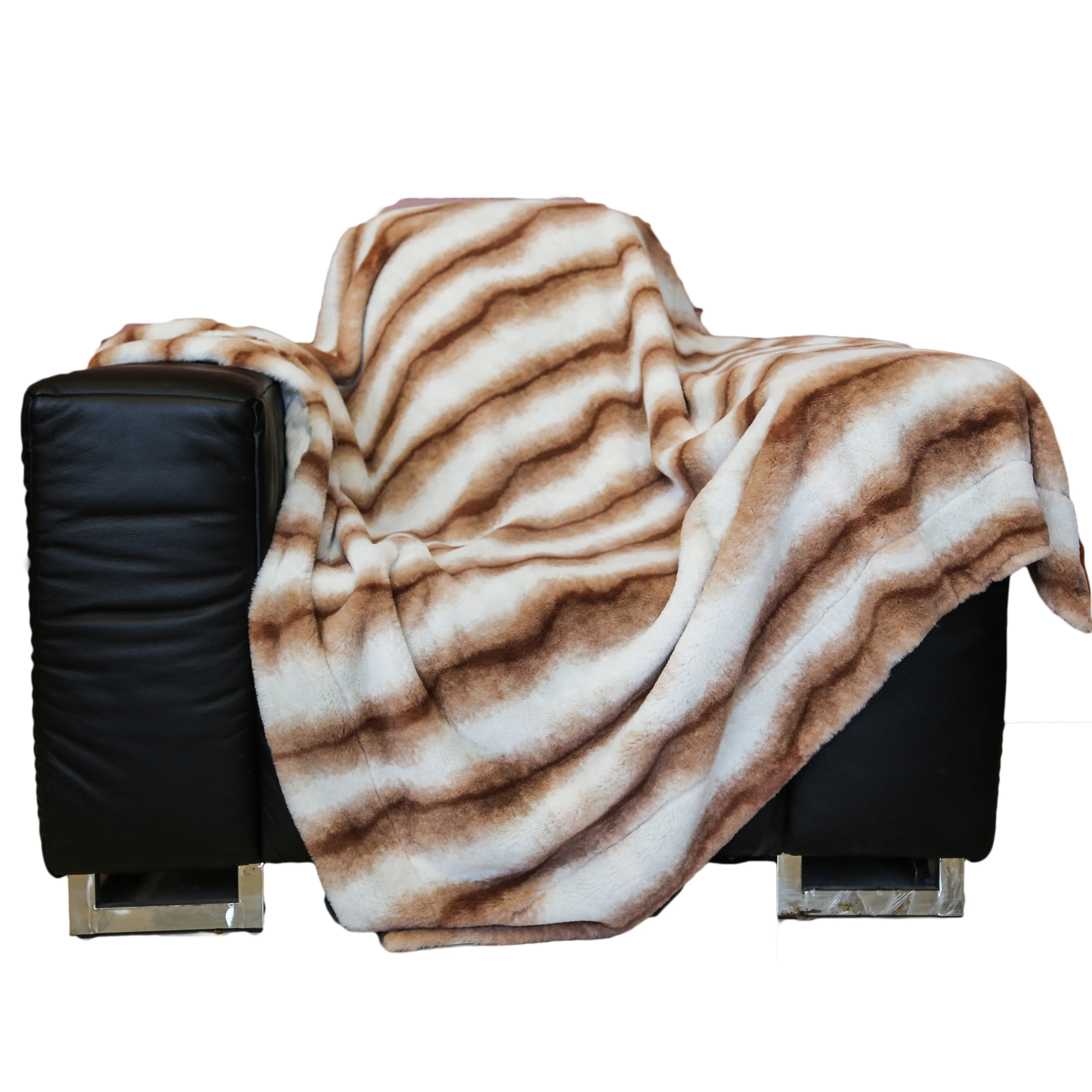 Super Soft Rabbit Faux Fur Rabbit Fur Printed Blanket For Home Texiles