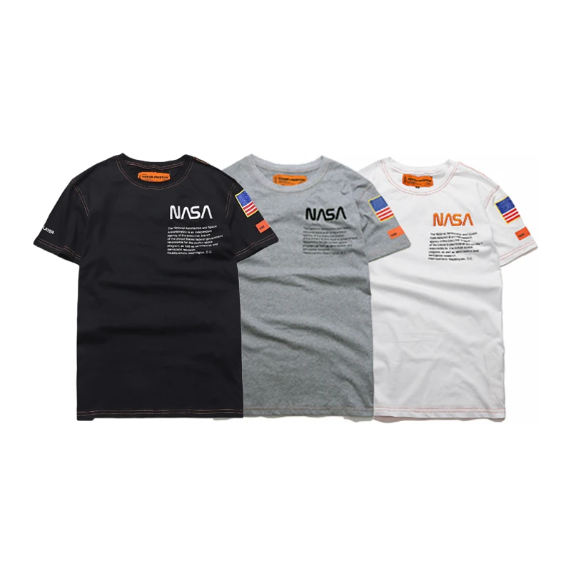 

Nasas T-shirt Mens The Sky is Not The Limit Astronaut Graphic Oversized Short Sleeve Nasas Shirt