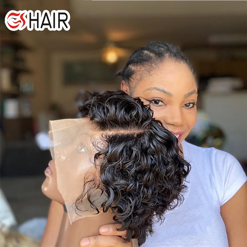 

12A Grade Virgin Human Hair Short Wig, Cheap Brazilian short lace front bob Wigs, Pixie Cut Human Hair lace Wigs for black women