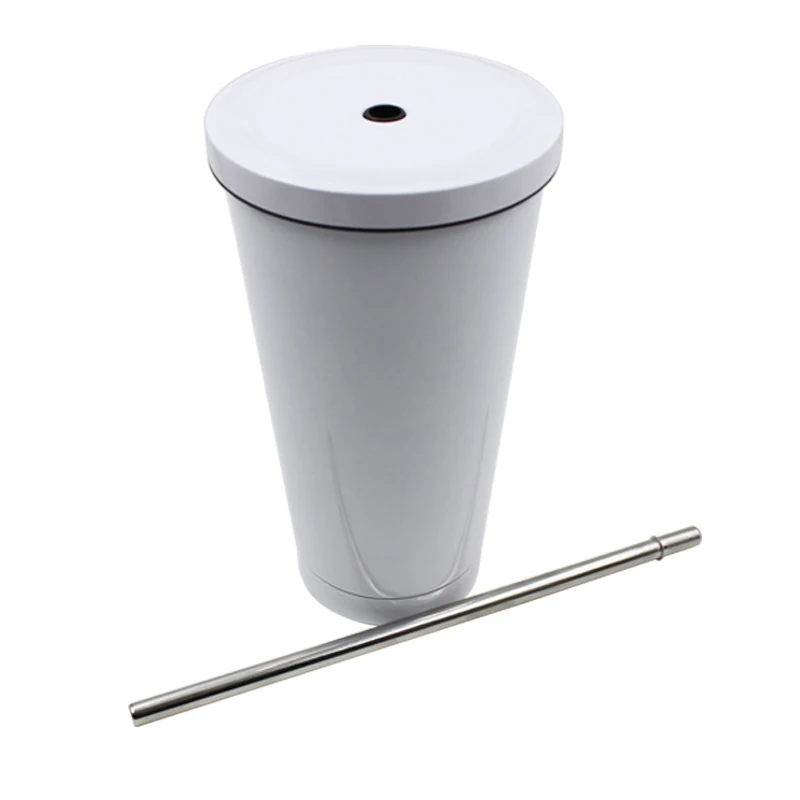 

BBA254 550ml Heat Transfer Stainless Steel Printing Photo Cone Cup Home Diy Heat Insulation Straw Cup