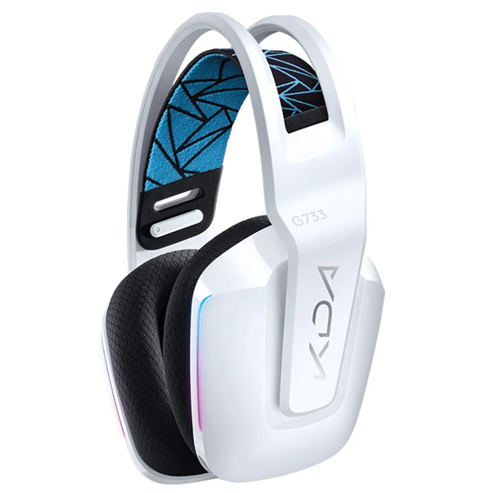 

Logitech KDA G733 lightspeed Wireless Headphone Rechargeable DTS X2.0 7.1 Surround Sound Gaming Headset, White